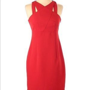 Donna Morgan Dress - 6 - red with cutout details